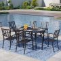PHI VILLA 7-Piece Metal Outdoor Patio Dining Set - Image 1