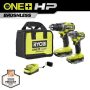 RYOBI ONE+ HP 18V Brushless Cordless 2-Tool Combo Kit w/(2) 2.0 Ah Batteries, Charger, Bag, and 4-1/2 in. Angle Grinder - Image 1