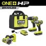 RYOBI ONE+ HP 18V Brushless Cordless 2-Tool Combo Kit w/(2) 2.0 Ah Batteries, Charger, Bag, and Compact Cut-Off Tool - Image 1