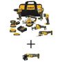 DEWALT 20V MAX Lithium-Ion Cordless 7-Tool Combo Kit and 4.5 in. Small Angle Grinder with 2Ah Battery, 5Ah Battery and Charger - Image 1