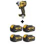 DEWALT ATOMIC 20V MAX Lithium-Ion Cordless Brushless Compact 1/4 in. Impact Driver with (4) 20V 3Ah MAX Premium Battery Packs - Image 1