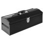 Big Red Hip Roof Style Portable Steel Tool Box with Metal Latch Closure and Removable Storage Tray, Black - Image 1