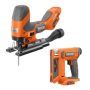 RIDGID 18V Cordless 2-Tool Combo Kit with SubCompact Brushless Barrel Grip Jig Saw and 3/8 in. Crown Stapler (Tools Only) - Image 1