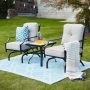 Patio Festival 3-Piece Metal Patio Conversation Set with Beige Cushions PF19103-200-W - Image 1