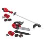 Milwaukee M18 FUEL 18V Brushless Cordless 17 in. Dual Battery String Trimmer w/Top Handle Chainsaw, (4) Battery, (2) Charger - Image 1