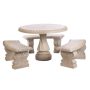 Athens Stonecasting 4-Piece Desert Sand Concrete Round Outdoor Dining Table Set - Image 1