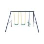 Tidoin Metal Outdoor Swing Set with Glide and Sturdy A-Framed - Image 1