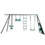Tidoin Four Function Metal Outdoor Swing Set with Slide, Basketball Hoop and Climbing Ladder - Image 1