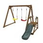 Tidoin Wood Outdoor Swing Set with Slide, Climbing Rope Ladder - Image 1