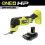 RYOBI ONE+ HP 18V Brushless Cordless Oscillating Multi-Tool with 2.0 Ah HIGH PERFORMANCE Battery - Image 1