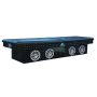ICEBURG 72 in. Black Aluminum Full Size Crossover Truck Tool Box with 4 Speakers, Blue Lighting and Cooler - Image 1