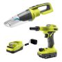 RYOBI ONE+ 18V High Volume Inflator Kit with 2.0 Ah Battery, Charger, and Wet/Dry Hand Vacuum - Image 1
