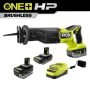 RYOBI ONE+ HP 18V Brushless Cordless Reciprocating Saw Kit with (2) 4.0 Ah Batteries, 2.0 Ah Battery, and Charger - Image 1