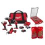 Milwaukee M18 18V Lithium-Ion Cordless 4-Tool Combo Kit with SHOCKWAVE Screwdriver Bit Set and Titanium Drill Bit Set - Image 1