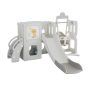 Gray 5-in-1 Toddler Slide Playset with Drawing Whiteboard - Image 1