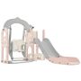 Pink and Gray 5-in-1 Freestanding Playset with Telescope, Slide and Swing Set - Image 1