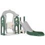 Green and Gray 5-in-1 Freestanding Playset with Telescope, Slide and Swing Set - Image 1