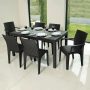 Inval Espresso 7-Piece Plastic Rectangular Indoor and Outdoor Dining Set - Image 1