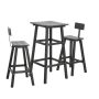 Cesicia 3-Piece Black Frame HDPE Plastic Outdoor Dining Set - Image 1