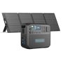 BLUETTI 2200W Continuous/4800W Peak Output Power Station Black Push Button Start LiFePO4 Battery Generator + 200W Solar Panel - Image 1