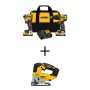 DEWALT 20V MAX Lithium-Ion Brushless Cordless 2 Tool Combo Kit and Brushless Jigsaw with (2) 1.7Ah Batteries, Charger and Bag - Image 1