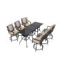 TOP HOME SPACE 9-Piece Metal Outdoor Bistro Set with Beige Cushions - Image 1