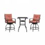 TOP HOME SPACE 3-Piece Metal Outdoor Bistro Set with Red Cushions - Image 1