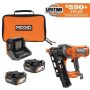 RIDGID 18V (2) 4.0 Ah Batteries and Charger Kit with 18V Brushless Cordless 21° Framing Nailer - Image 1