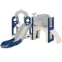 Grey and Blue HDPE Indoor and Outdoor Playset Small Kid with Swing, Telescope, Slide - Image 1