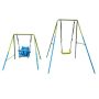 GOGEXX 67 in. L x 61 in. W x 68 in. H Green Interesting 2-in-1 Baby Swing Swing PlaySet Game Kit Outdoor Playground Age 3+ - Image 1