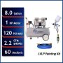 California Air Tools 8010PK 8 Gal. 1 HP 120 PSI Portable Electrical Horizontal Air Compressor and LVLP Spray Painting Kit - Image 1