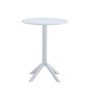 White 3-Piece Plastic Outdoor Bistro Set with Arm Chair and Table for Deck, Garden, Backyard df-24 - Image 1