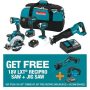 Makita 18V LXT Lithium-Ion Cordless Combo Kit (5-Tool) and 18V LXT Variable Speed Jigsaw with bonus 18V LXT Compact Recipro Saw - Image 1
