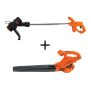 BLACK+DECKER 4 Amp 13 in. Electric String Trimmer and 7 AMP 180 MPH 220 CFM Corded Electric Handheld Leaf Blower - Image 1