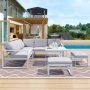 Xzkai 6-Piece Metal Patio Conversation Set with Gray Cushions - Image 1