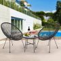 3-Piece Metal Outdoor Patio Bistro Set with Side Table for Garden, Backyard, Balcony or Poolside Black - Image 1