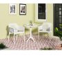 grossag 3-Piece Antique White Plastic Outdoor Bistro Conversation Set with Round table and Widened Seat - Image 1