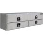 Buyers Products 21 in. x 18 in. x 72 in. Diamond Tread Aluminum Heavy-Duty Flatbed Contractor with Lower Drawers - Image 1