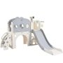 Gray and White HDPE Indoor and Outdoor Playset Small Kid with Slide and Telescope - Image 1