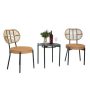 Zeus & Ruta Black and Nature 3-Piece Wicker Outdoor Bistro Set Patio Dining Set with Round Table for Backyard, Balcony and Poolside - Image 1