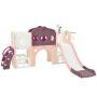 Purple HDPE Indoor and Outdoor Playset with Slide and Basketball Hoop - Image 1