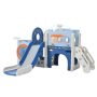 Blue HDPE Indoor and Outdoor Playset with Slide and Safty Corrider - Image 1