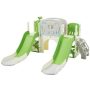 Green HDPE Indoor and Outdoor Playset with Double Slide and Telescope - Image 1