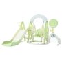 Green HDPE Indoor and Outdoor Playset with Slide, Swing and Basketball Hoop - Image 1