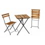 Ecostake 3 Pieces Teak Patio Outdoor Furniture Wood Bistro Set - Image 1