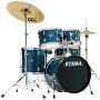 Tama Imperialstar IE58C 5-piece Complete Drum Set w/ Snare Drum and Meinl Cymbals - Hairline Blue - Image 1